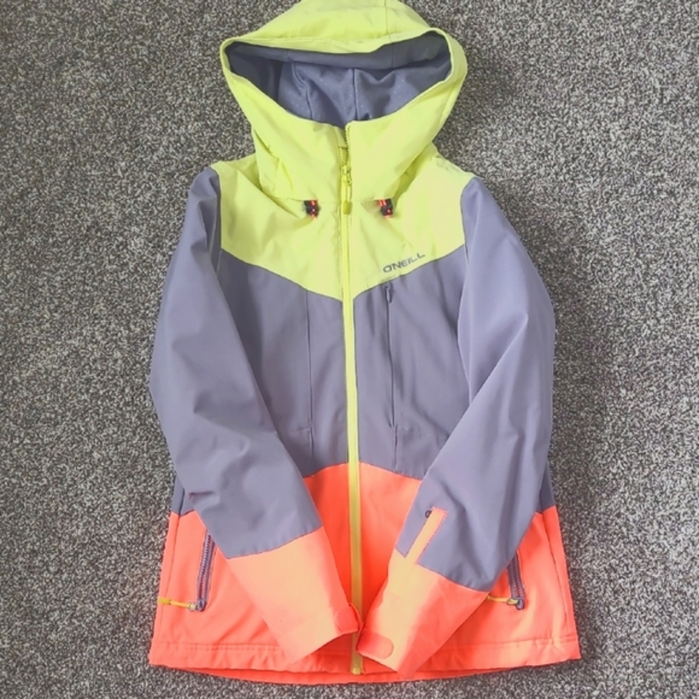 O'Neill Neon and Gray Hooded Jacket